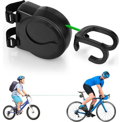 Corde de Remorquage de Vélo Rétractable, Compatible avec Tous les Systèmes de Remorquage de Vélos pour Enfants et Adultes, 2,6 m, Capacité de Charge 200 kg, Corde de Traction pour VTT (1/5)