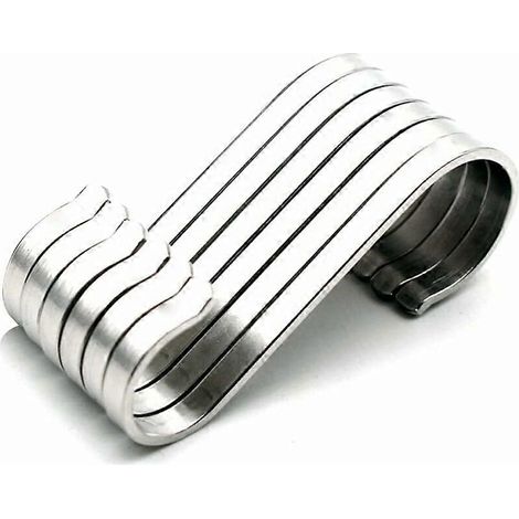 S-vormige haak, multifunctionele S-vormige haak, roestvrijstalen S-vormige haak voor badkamer, slaapkamer, kantoor, keuken (6 stuks) (1/5)