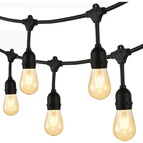 Lichterkette mit 5 LED-Lampen für Balkon und Garten, 4 m