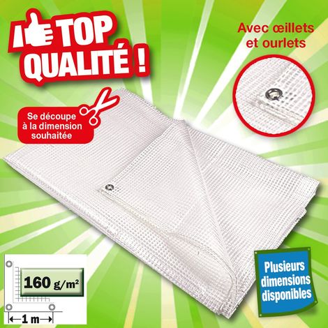 Bâche OUTIROR translucide en 160 gr/m2, avec oeillets solides Dimensions: 4m X 6m (1/2)