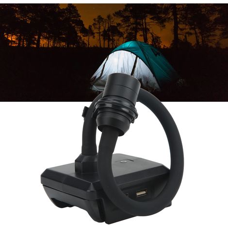 Lampe de travail LED sans fil avec crochet, 3 modes et double USB pour batteries 14.4V‑20V
