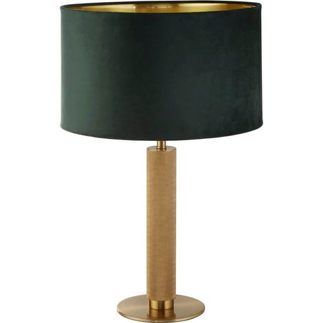 Lampe de table dorée London avec capuche verte - EU65721GR