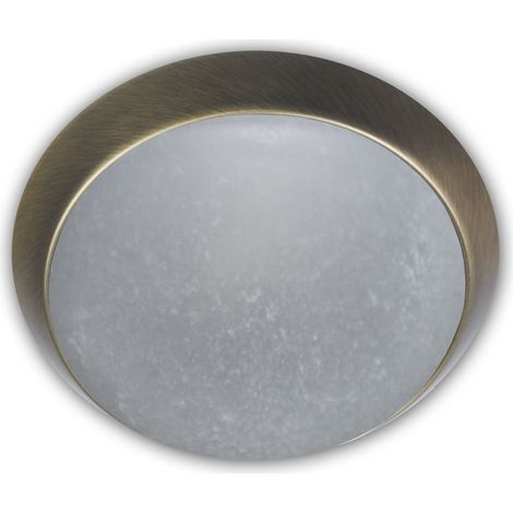 Plafonnier – Bague décorative laiton vieilli, LED, Verre/métal, pergament, 35 x 35 x 12 cm (1/2)
