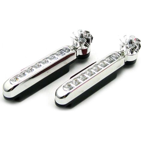 Car Mid-grid Lights LED Wind Daytime Running Lights Head Decorative Auxiliary Lights Wind Power Lights White Light One Pair (1/5)