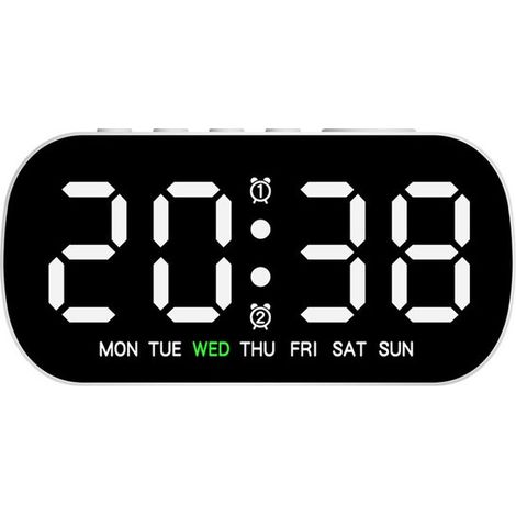 Reloj electrónico sencillo, multifuncional, despertador, reloj digital LED con fecha (azul) (1/5)