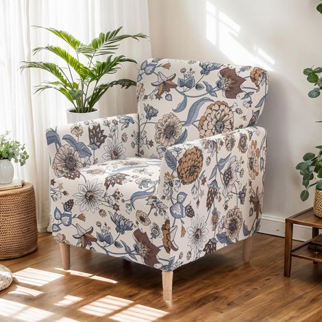Funda elástica de punto para silla de banquete con reposabrazos, antideslizante e impermeable, ideal para salón, oficina, zona de recepción y para proteger los muebles de mascotas. (1/5)