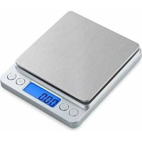 Balances de cuisine, balances de cuisine numériques, balances électroniques, haute précision jusqu'à 1g (poids maximum de 3 kg), fonction de tare, acier inoxydable avec grand écran LCD