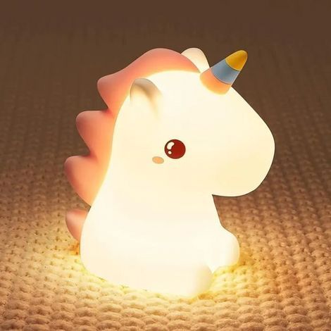 Veilleuse Licorne, Veilleuse portable rechargeable en silicone, Décoration pour chambre de bébé, Cadeau (1/4)
