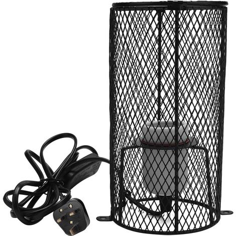 Lampe chauffante infrarouge pour animaux de compagnie, reptiles, lampe UV en céramique avec grille de protection, protection contre le froid hivernal pour serpents, lézards, tortues et amphibiens (pri (1/4)