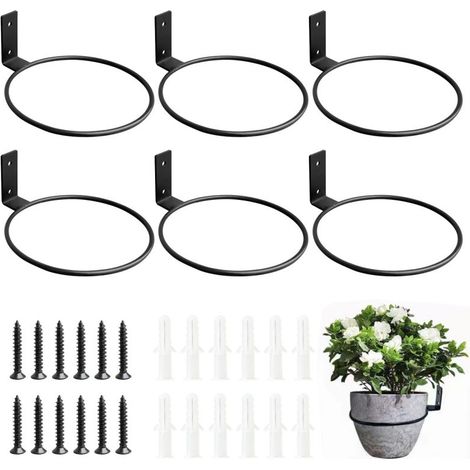 Juego de 6 soportes de pared sencillos y multifuncionales para plantas, ideales para el hogar, para montar en la pared o en el balcón, o para decorar una maceta o un bonsái. (1/5)