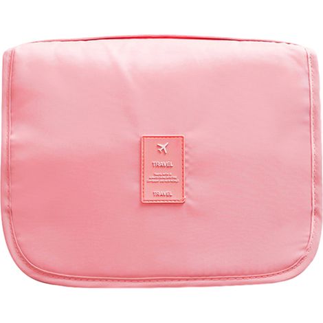 1 trousse de toilette suspendue, imperméable en polyester, compartiments multiples, crochet intégré, voyage et salle de bain (1/5)
