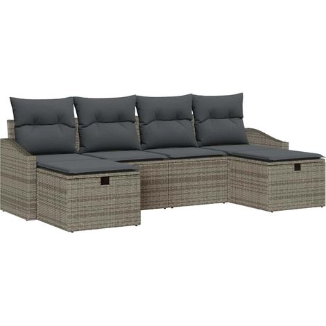 Maison Exclusive - Set Divano da Giardino con cuscino 6 pcs polyrattan