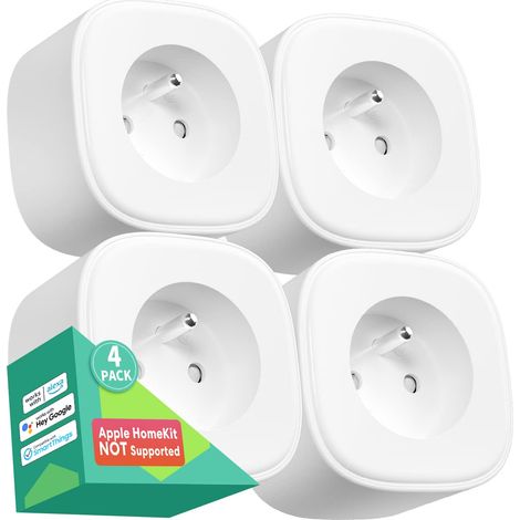 ZOLGINAH Prise Connectée WiFi (Type E), Prise Intelligente Compatible avec Alexa, Google Home et SmartThings, Prise Française avec Contrôle à Distance, Commande Vocale et Fonction de Temps (1) (1/5)