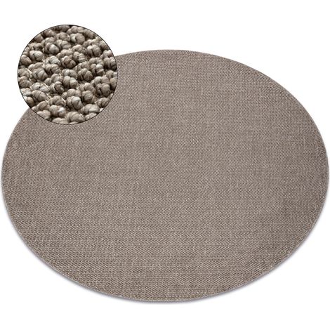 Carpet CASABLANCA LOOP circle brown loop, soft brown round 80 cm