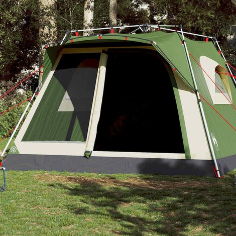 vidaXL Tente familiale cabine 7 personnes vert dégagement rapide (1/5)
