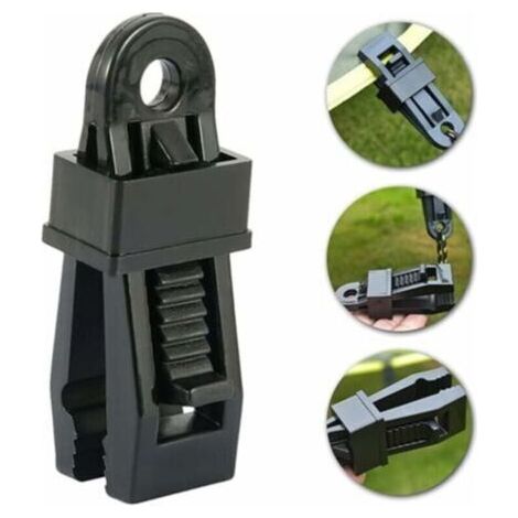 Paquet de 12 Clips de bâche robustes pour auvent de tente extérieure, Clips de tente extérieure pour fixer les bâches, pare-soleil de voiture, piscine (1/4)