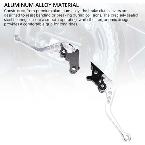 Embrague/palanca ajustable de aluminio anodizado para GB350S CB350 RS Plata [Par] (1/5)