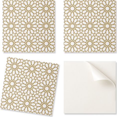 Paquete de baldosas de vinilo con estampado geom茅trico de estrellas para dormitorio, 20x20x20 cm