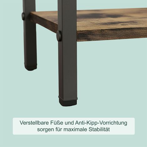 Handtuchstander mit ablage - metallrahmen holzoptik