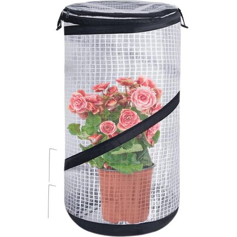 Funda protectora reutilizable para plantas contra las heladas, de 60 x 30 cm, con cremallera, de tejido resistente a las heladas, apta para estaciones frías, jardines, patios y macetas. (1/5)