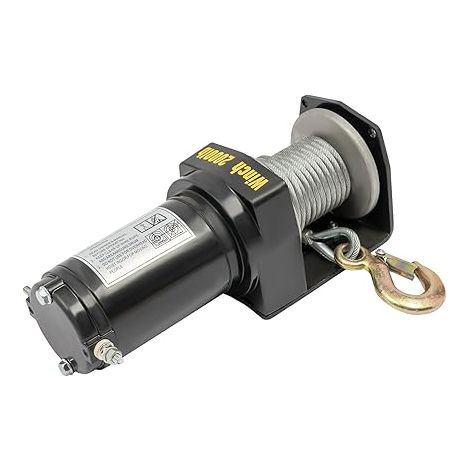 Appareil de levage électrique avec câble en acier de 6 m et moteur DC12 V, treuil de 900 kg, treuil avec télécommande, treuil pour véhicules tout-terrain et opérations de sauvetage tout-terrain (1/5)