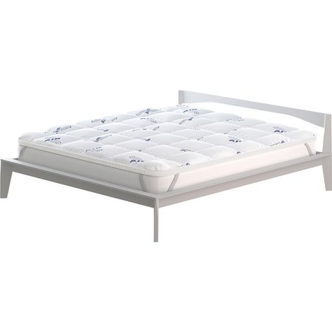 Topper Matrimoniale Trapuntato 300 gr/mq con Elastici Air Traspirante Bianco