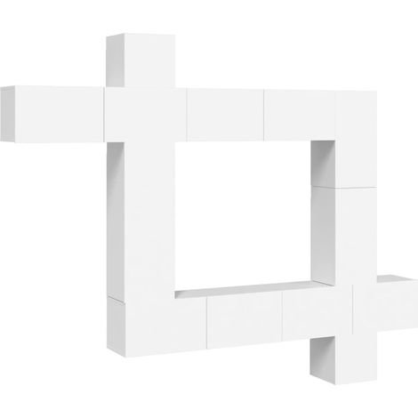 Maison Exclusive - Set Mobili Porta TV 9 pz Bianco in Legno Multistrato (1/5)
