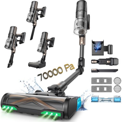 Aspirapolvere Senza Fili Proscenic P20 Onepass 80000PA (180AW)–70 minuti di autonomia–Tecnologia GreenEye™–Spazzola larga 120°