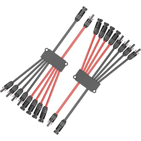 1 paire de câbles solaires, répartiteur en Y, panneau solaire IP67, fiche Y, 2 à 8 répartiteurs, 30 A, 1000 V, connecteur photovoltaïque, mâle, femelle, MMF et FFM pour installation solaire (1/5)