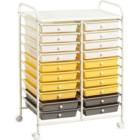 20 Drawers Storage Trolley Mobile Rolling Utility Cart Home Office Organizer (1/5)