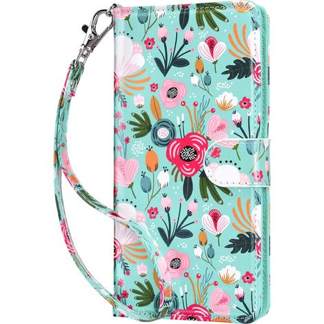 Coque Compatible avec Galaxy S20 FE, Portefeuille Étui Housse en Cuir Protection avec Porte Carte, Fonction Support pour Femme Fille Conçu pour Samsung Galaxy S20 FE 6.5 Pouces (Menthe Fleur) (1/5)