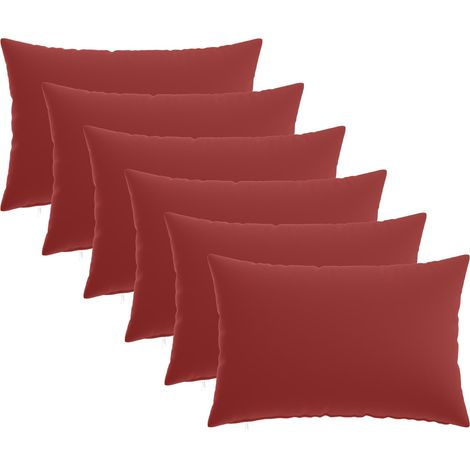 Funda de almohada 6 pcs HEERLEN Rojo vino 50 x 80 cm Poliéster vidaXL (1/5)