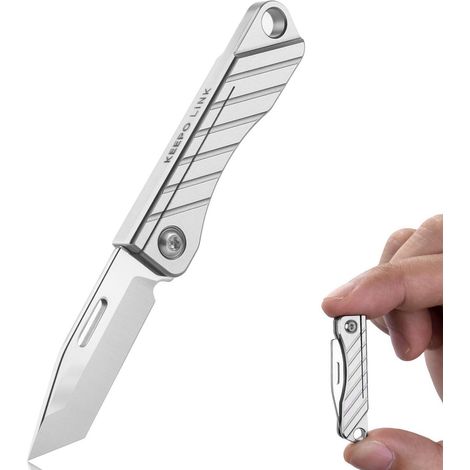 Mini-couteau pliant en titane avec porte-clés, tranchant comme un appareil de rasage, multitool EDC pour hommes