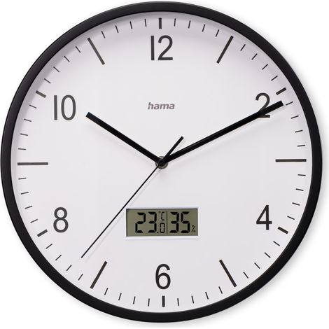 Horloge murale radiopilotée "Lanzarote" avec therm. et hygrom., Ø 35cm (1/3)