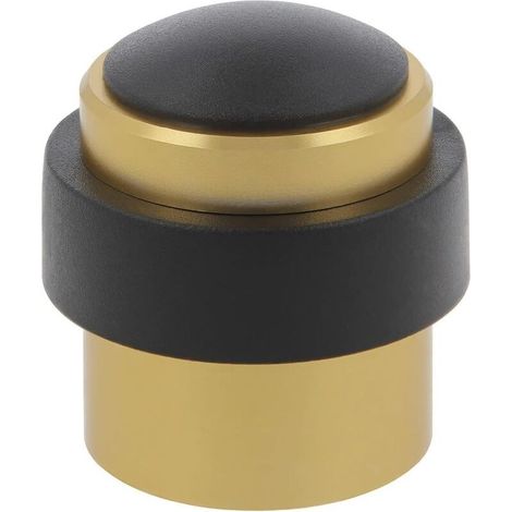 Butée de porte intérieure - 60 mm de hauteur - fixation par vis - vis à bois incluses - avec patin en caoutchouc antidérapant (or) (1/3)