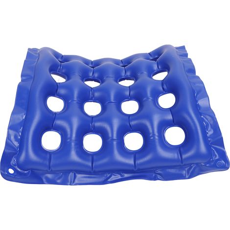 Coussin de siège gonflable professionnel à 16 trous pour fauteuil roulant (bleu) (1/5)