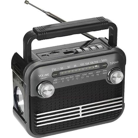 Portable AM/FM/SW Shortwave Radio avec Bluetooth 5.0,Support USB/TF Player,digital Tuner et Écouteur Jack Gris (1/5)