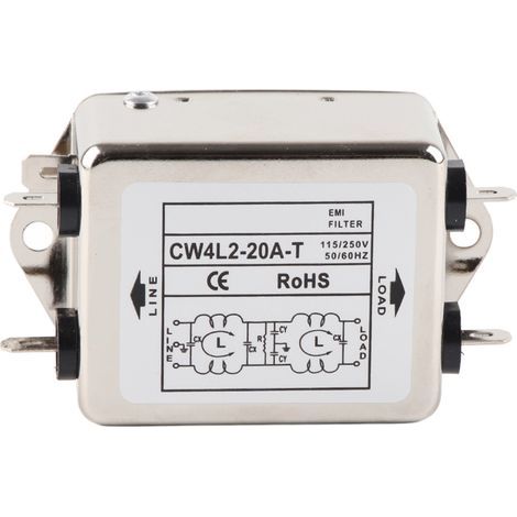 Filtre EMI de ligne électrique 20A 115V/250V 50/60Hz CW4L2-20A T (1/5)