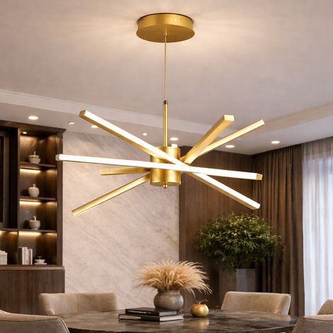 Lustre LED Telecommande 69W Lumiere Gradable Hauteur Reglable (1/5)