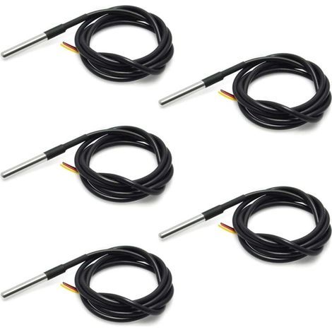 5 PCS 18B20 Capteur de température étanche Thermocouple Thermomètre 1 M avec câble Thermique de résistance Thermique (1/5)