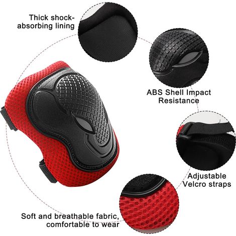 Genouillères pour Enfants, Ensemble de genouillères pour Enfants, Protections pour Patins en Ligne 6 en 1 équipement de Protection pour 3-8 Ans, protège-Coudes, protège-Poignets pour Scooter (1/4)