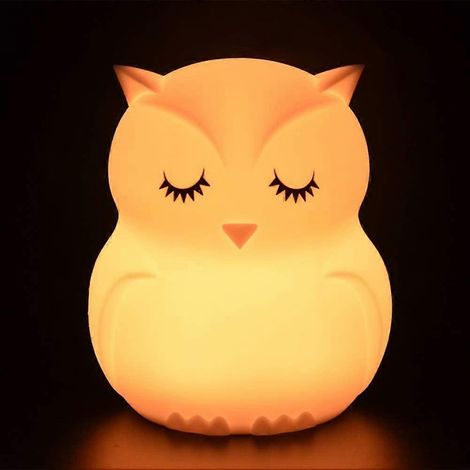 Veilleuse colorée pour enfants, lampe de nuit LED tactile, 9 couleurs, rechargeable par USB, en silicone (1/5)