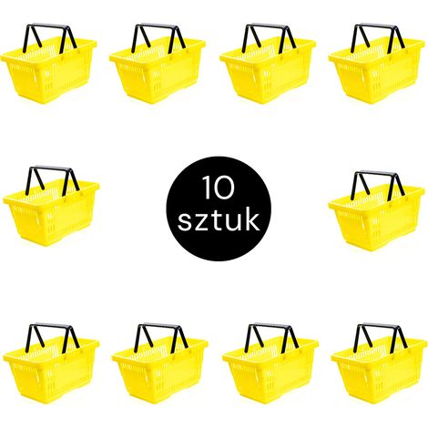 Cestino per la spesa H-22 cm L-30 cm P-43 cm Capacità 22L giallo (set da 10) N