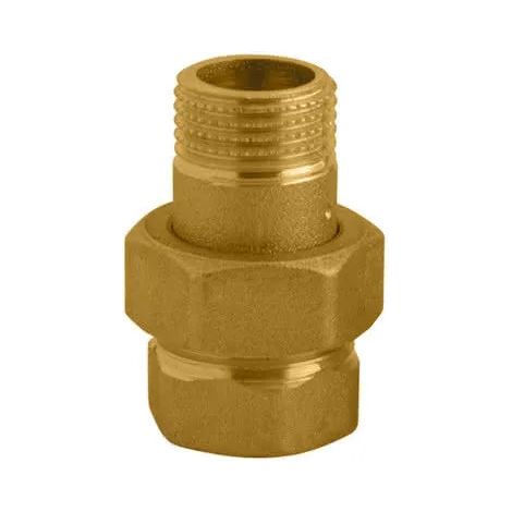 Raccordo 3 Pezzi 1/2" Maschio-Femmina Ottone Giallo