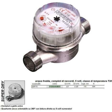 SUPER DRY Contatore acqua fredda USF/15 1/2" S12SS35CB001