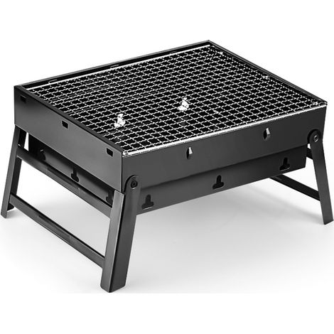 Parrilla de carbón para el hogar, estufa portátil plegable para exteriores, brochetas para barbacoa sin humo, barbacoa de carbón, parrilla de acero inoxidable (1/5)