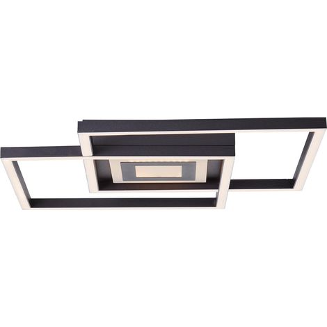 BRILLIANT Lampe, Metis LED Deckenleuchte 40x30cm schwarz, 1x LED integriert, 34W LED integriert, (3600lm, 3000K), In 3 Stufen über Wandschalter dimmbar (1/4)