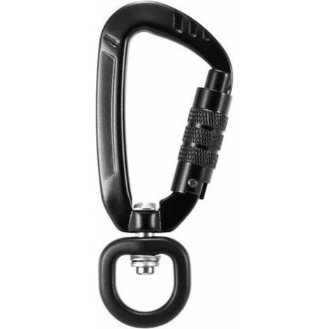 Mousqueton rotatif 360° - - 4 kN - Noir - 2 pièces - Rotation 360° (1/4)