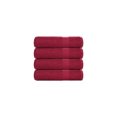 FROGN Duschtücher, 4er-Set, Bordeauxrot, 70 x 140 cm, 360 g/m². - Crezuo (1/4)