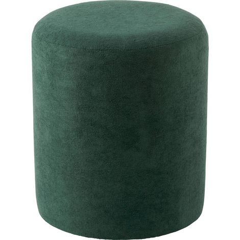 Pouf rond bleu pétrole en textile - bleu pétrole (1/4)